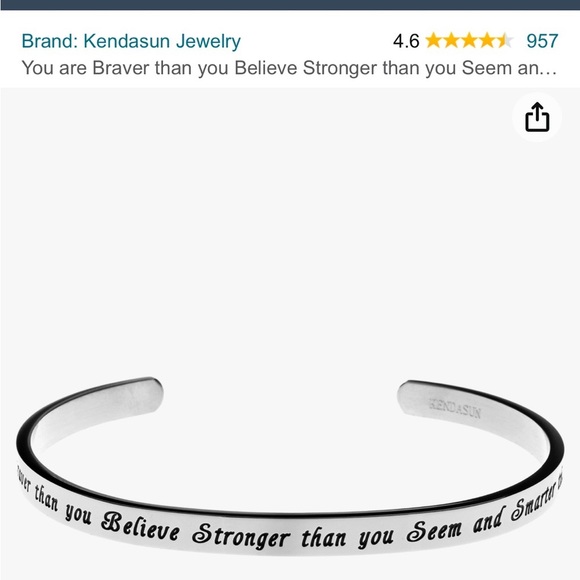 New Bracelet “You are braver than you believe stronger than you seem and …” - Picture 6 of 6